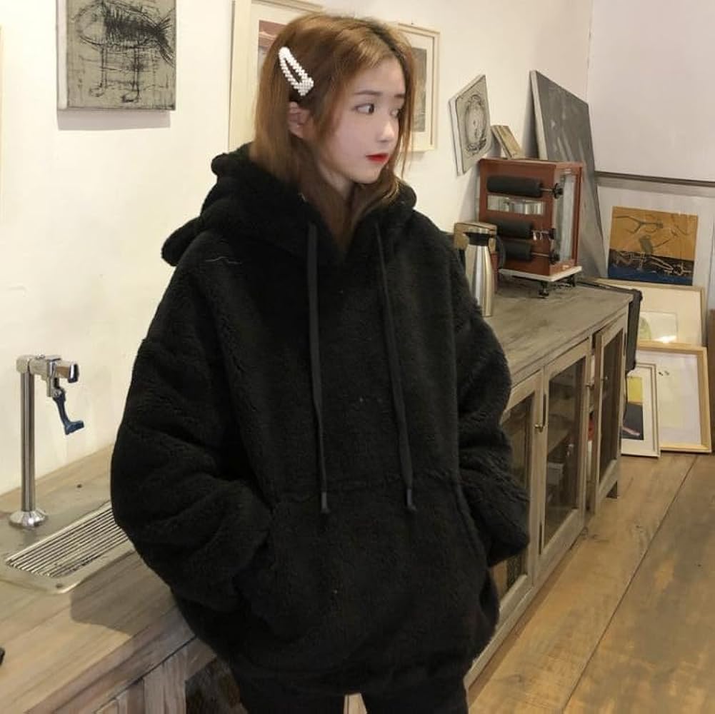 Oversized Cute Thickened Hoodie With Bunny Ears