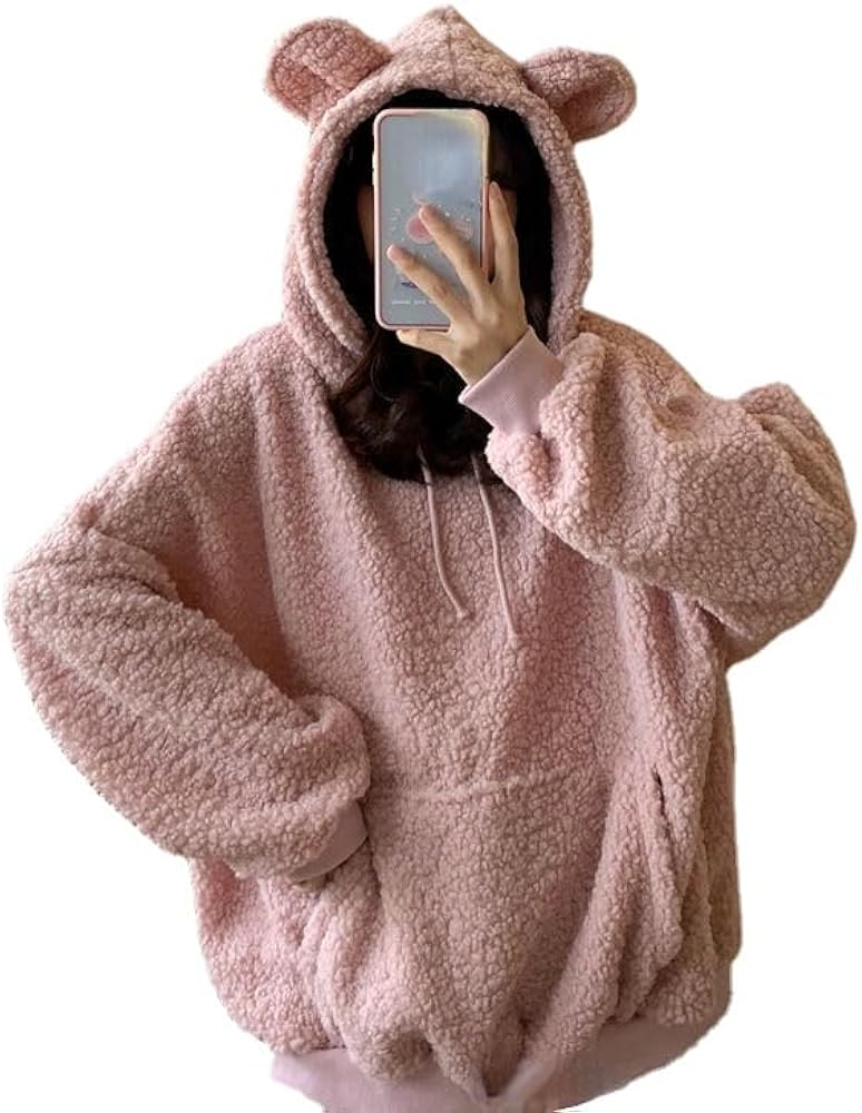 Furry Baggy Hoodie with Bunny Ears