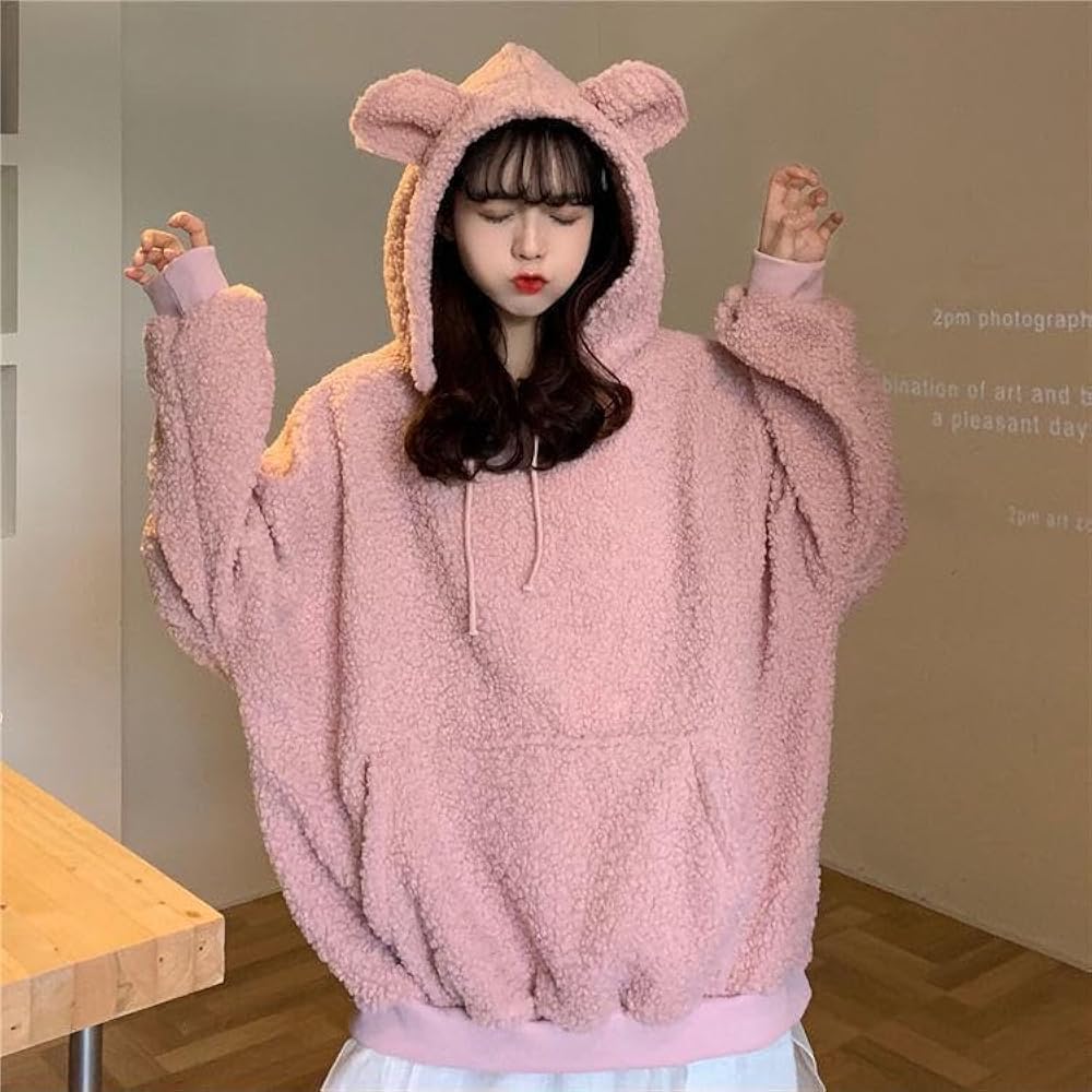 Furry Baggy Hoodie with Bunny Ears