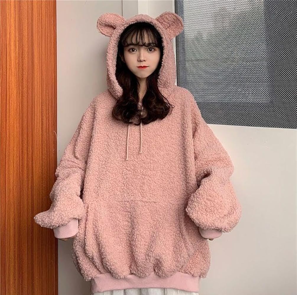 Furry Baggy Hoodie with Bunny Ears