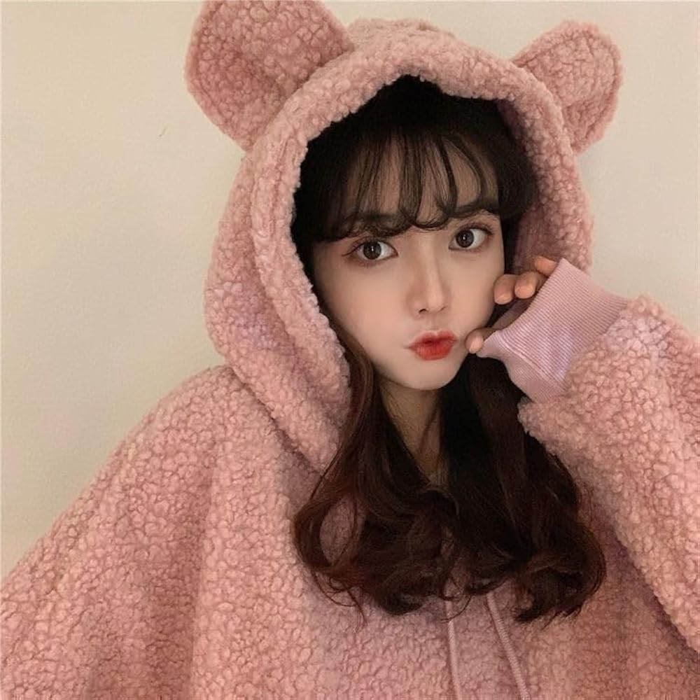 Furry Baggy Hoodie with Bunny Ears